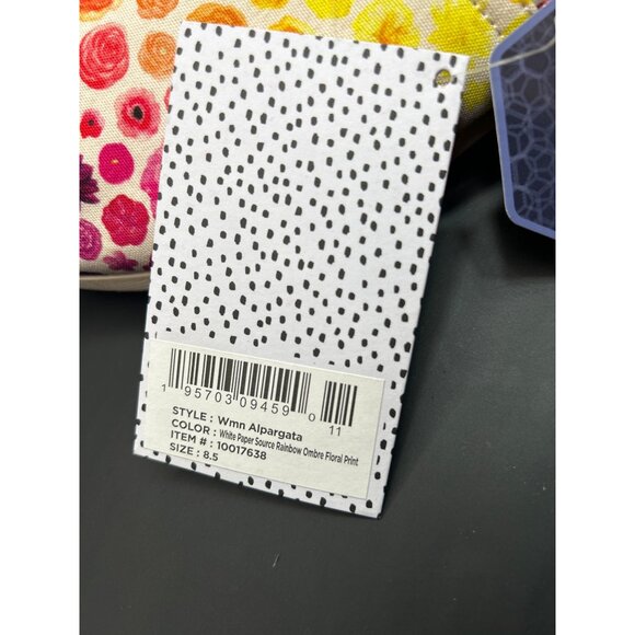 NWT TOMS X Paper Source Alpargata Rainbow Ombre Floral Print Shoes Size 8.5 - Picture 4 of 8